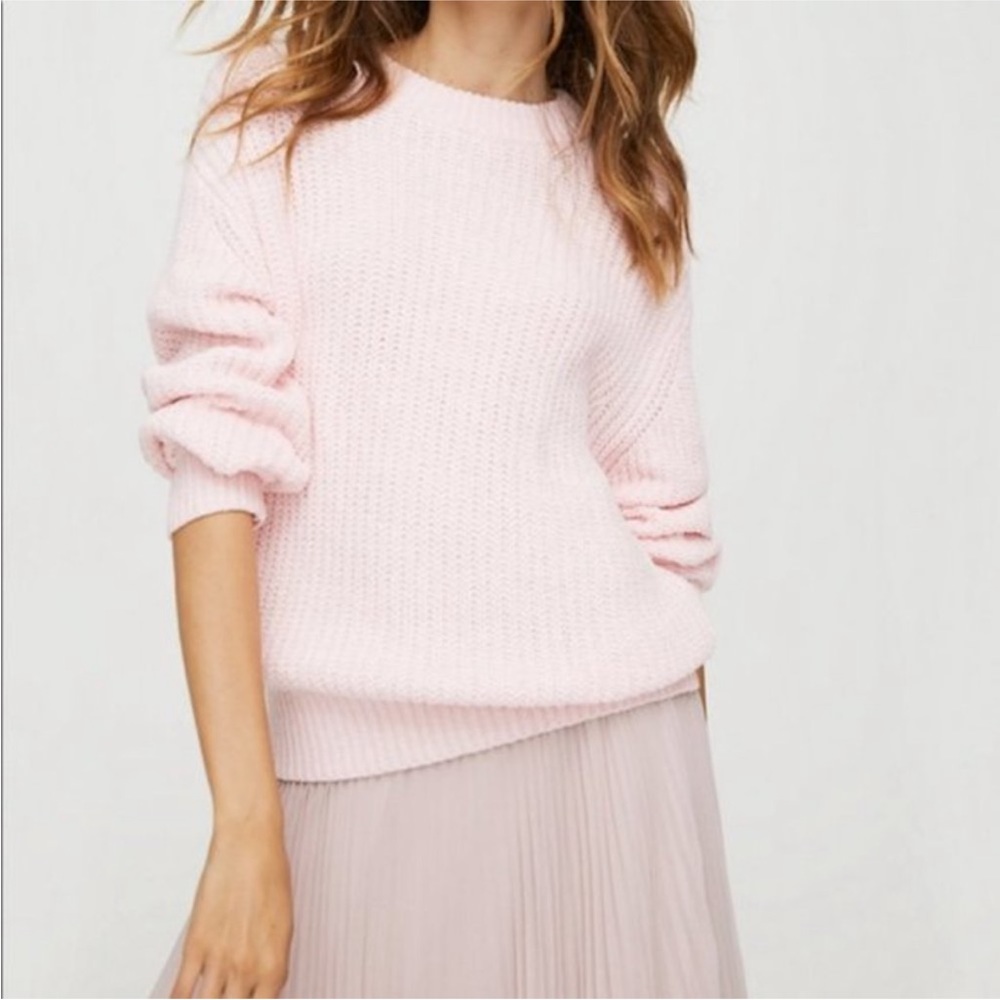 Aritzia‎ Wilfred Essential Chenille Sweater Pink Women Size Small